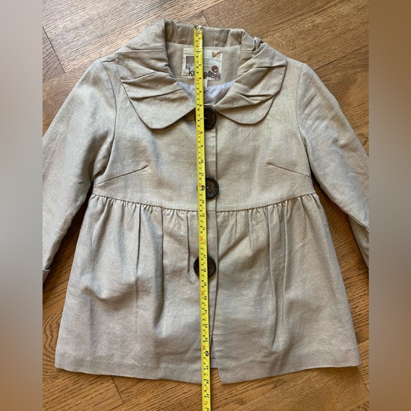 Kenzie Women’s Baby Doll gold shimmering Jacket Sz.4 Tan W/Snap-Buttons. - Picture 6 of 6